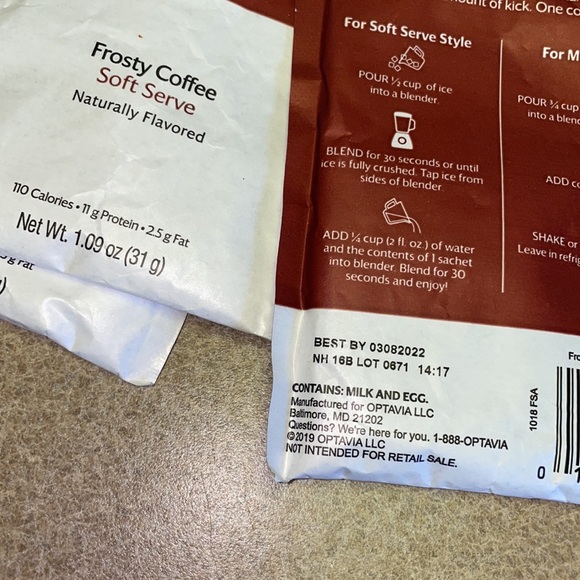 Optavia Other 3 Optavia Packets Frosty Coffee Soft Serve Poshmark